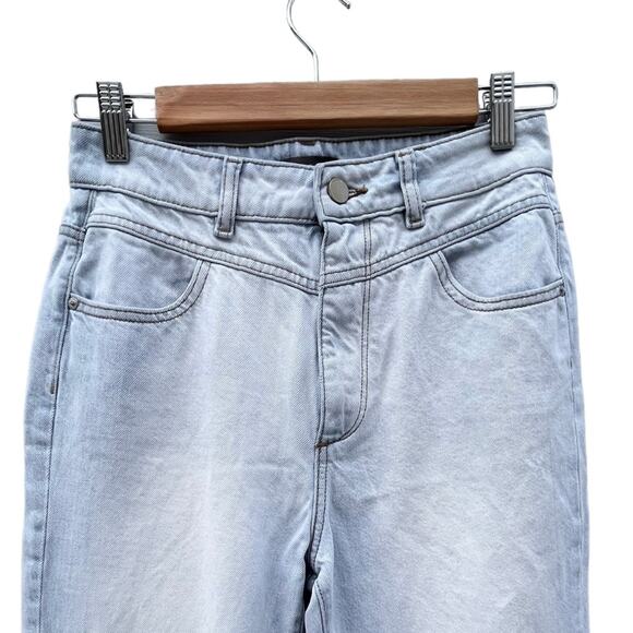 DL1961 Jeans Jerry High Rise Vintage Straight Leg Blue Light Wash Raw Hem Sz 26 - Picture 3 of 16